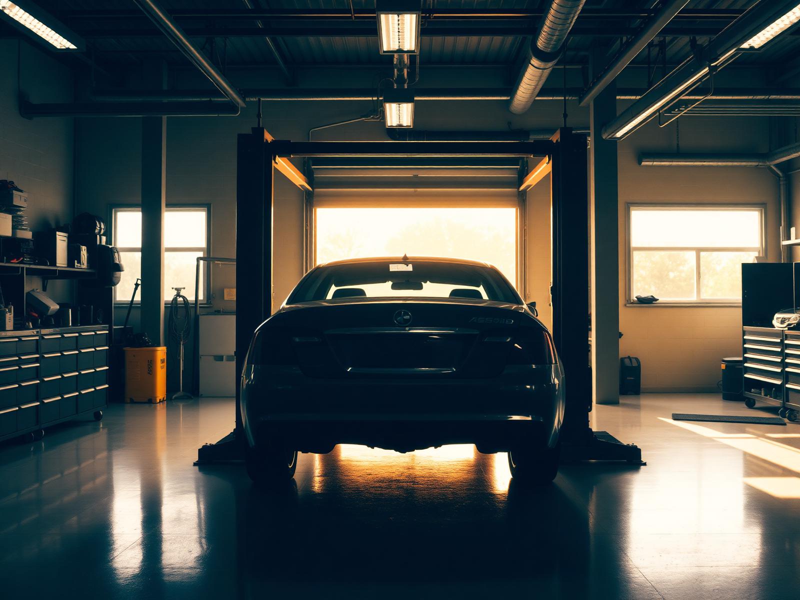 Inside Enrique Automobile Center workshop in Lynn, MA